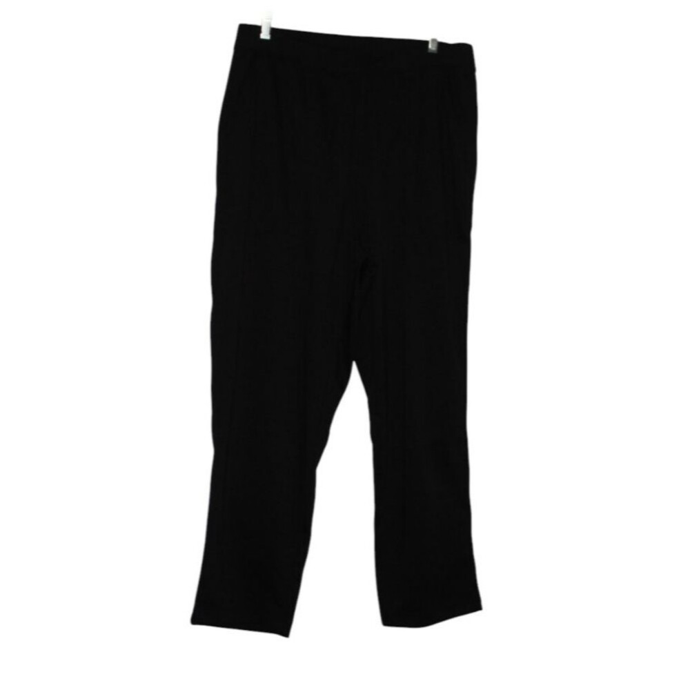 Woman Within Size 20W Petite Black Pants Knit Pull On NEW